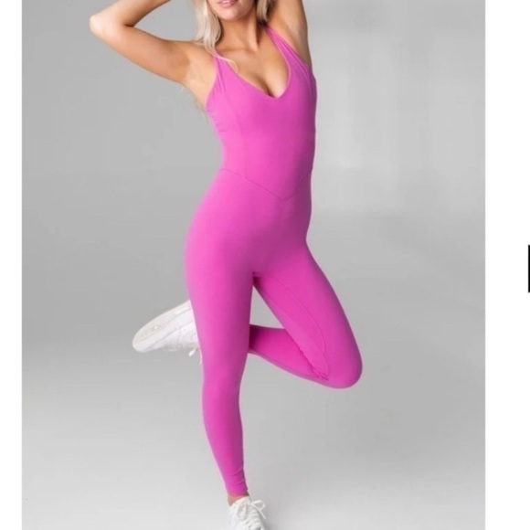 Vitality Pants - Vitality Balance Athletica Cloud II Jumpsuit in Fuchsia Medium